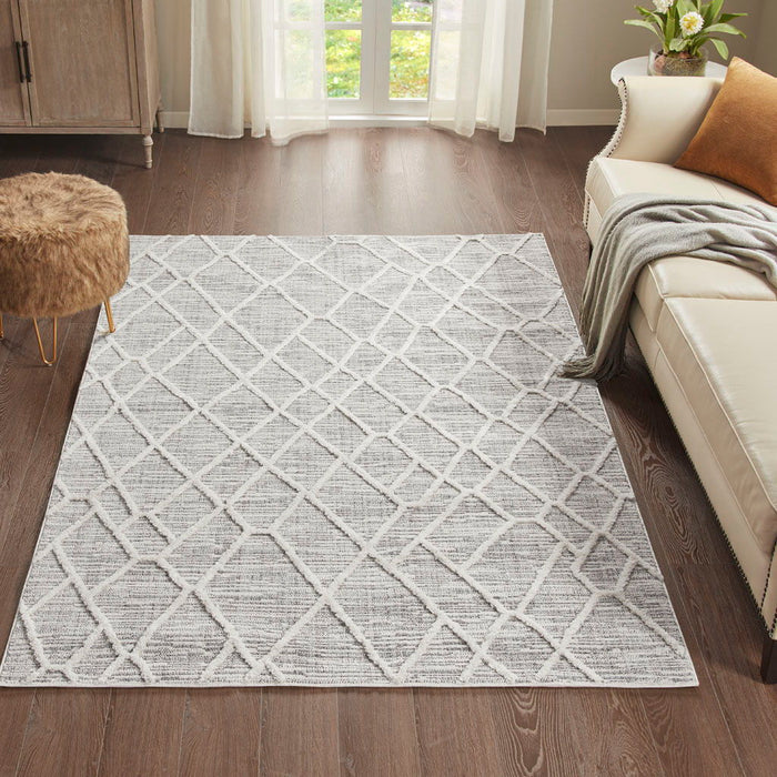 Ashley - 5' x 7' Terni Pebble Indoor Area Rug - Gray / Cream - Simple Home Plus
