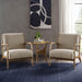 Novak - Mid-Century Modern Accent Armchair (Set of 2) - Taupe - Simple Home Plus