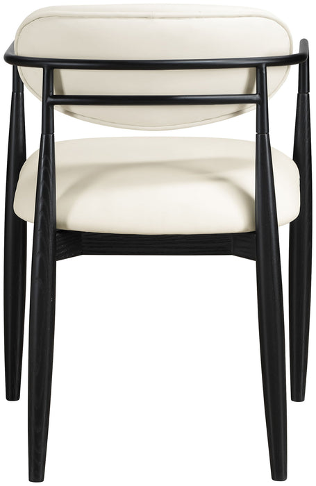 Riccio - Faux Leather Dining Arm Chair (Set of 2) - Black Frame - Simple Home Plus