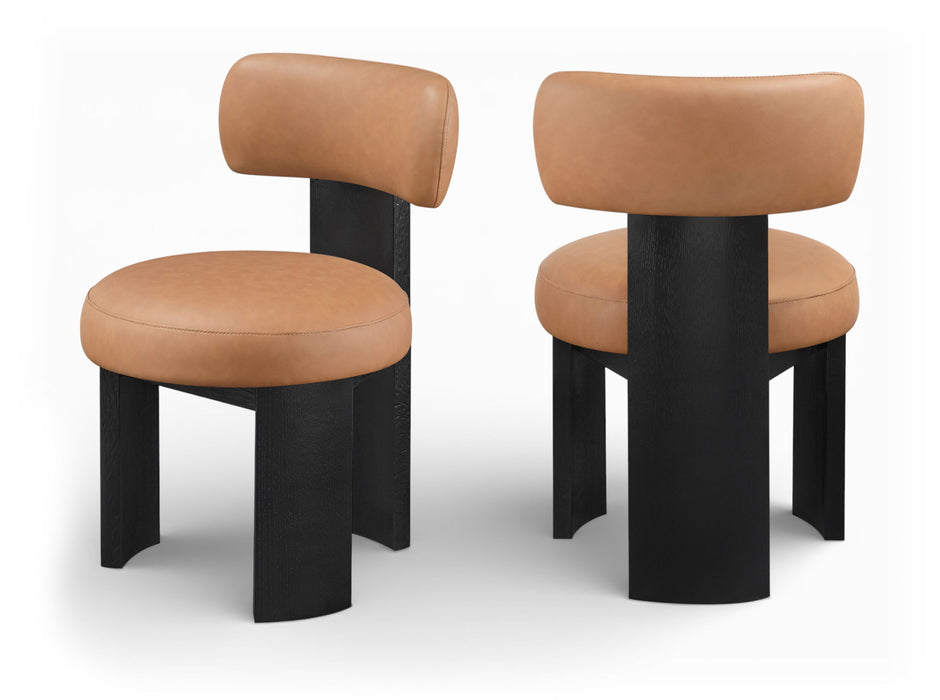 Atelier - Vegan Leather Upholstered Dining Chair (Set of 2) - Black Frame - Simple Home Plus