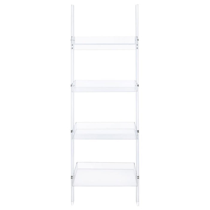 Amaturo - 4-Shelf Acrylic Ladder Bookshelf - Clear - Simple Home Plus