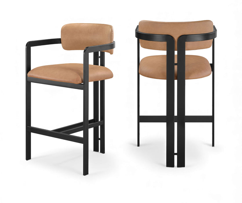 Aurum - Vegan Leather Upholstered Counter Stool With Graphite Black Base - Simple Home Plus
