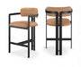 Aurum - Vegan Leather Upholstered Counter Stool With Graphite Black Base - Simple Home Plus