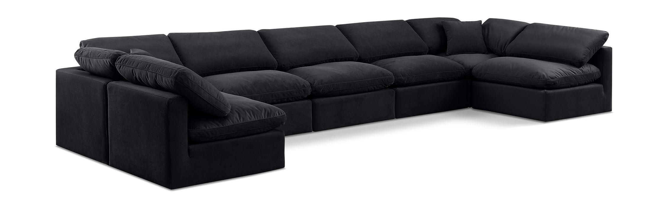 Indulge - Velvet 7 Piece Modular U-Shaped Sectional - Simple Home Plus