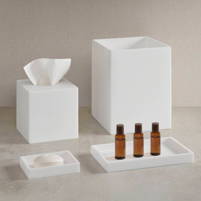 Clear Resin - Bath Accessories Set - Frosted White - Simple Home Plus