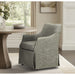 London - Upholstered Skirted Dining Arm Chair With Hidden Casters - Gray - Simple Home Plus