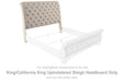 Realyn - King/Cal King UPH Sleigh HDBD - White / Brown / Beige - Simple Home Plus