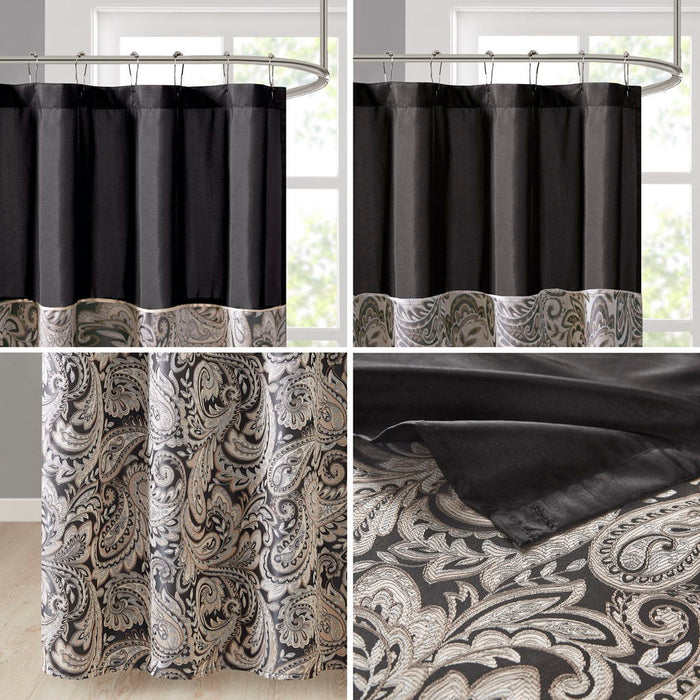 Aubrey - Shower Curtain - Black - Simple Home Plus