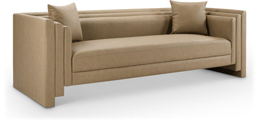 Everett - Vegan Leather 88.5" Upholstered Sofa - Tan - Simple Home Plus