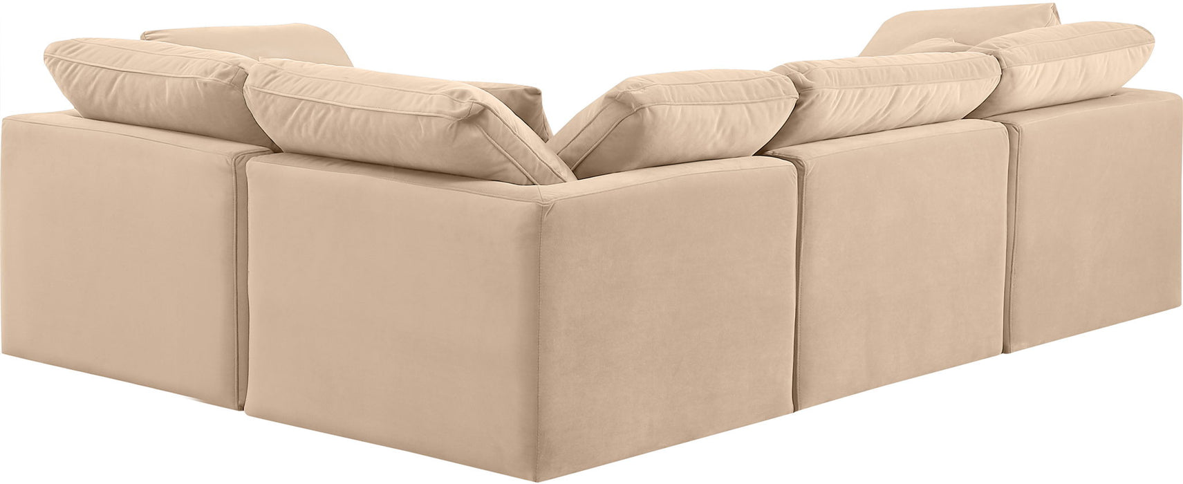Indulge - Velvet 4 Piece Modular Corner Sectional - Simple Home Plus