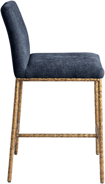 Reeves - Chenille Fabric Upholstered Counter Stool (Set of 2) - Gold Base - Simple Home Plus