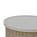 Pavilion - 3-Piece Outdoor Conversation Set (Swivel Club Chairs & End Table) - White / Natural - Simple Home Plus