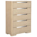 Ladera - 5-Drawer Bedroom Chest Of Drawers - Light Elm - Simple Home Plus