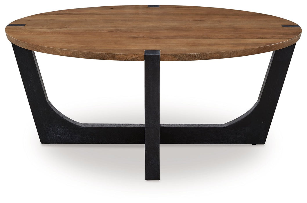 Hanneforth - Round Cocktail Table - Brown