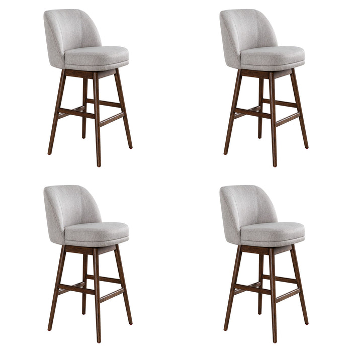 Sadie - Solid Wood Upholstered 30" Bar Height Swivel Barstool