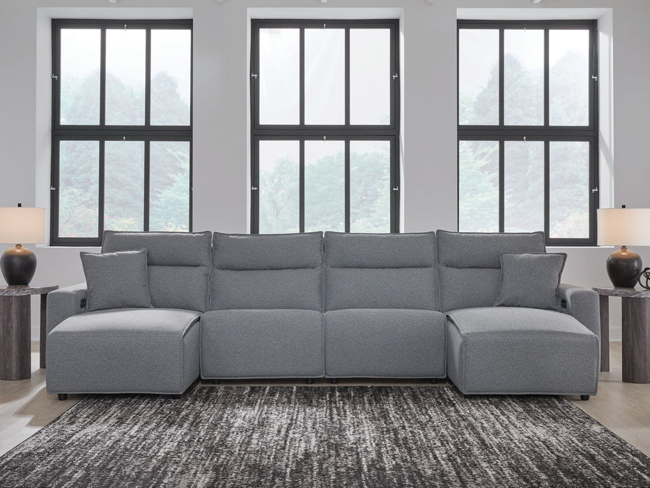ModMax II - Salt And Pepper - Reclining Sectional - Simple Home Plus