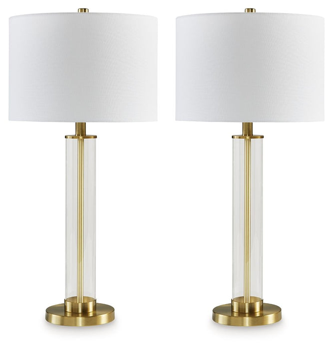 Orenman - Clear / Brass Finish - Glass Table Lamp (Set of 2) - Simple Home Plus
