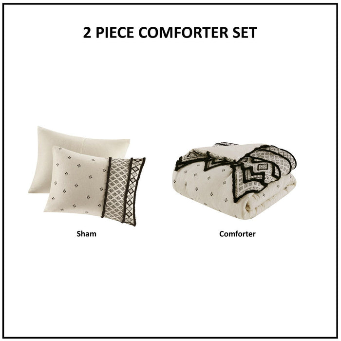 Marta - King 3 Piece Blend Comforter Set - Natural