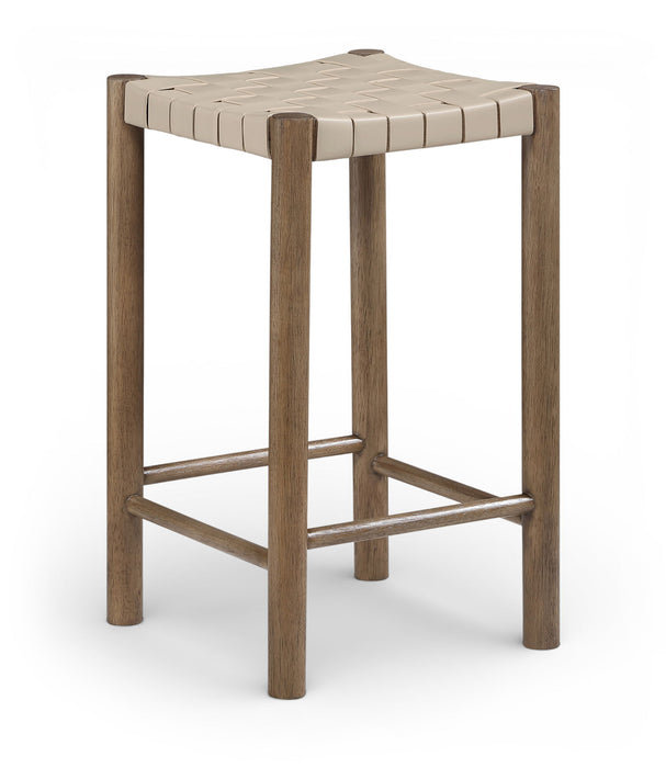 Entwine - Vegan Leather Upholstered Backless Counter Stool - Painted Brown - Simple Home Plus