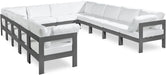 Nizuc - Outdoor Patio 12 Piece Modular Sectional With Gray Frame - Simple Home Plus