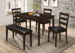 Guillen - 5 Piece Rectangular Dining Table Set - Cappuccino - Simple Home Plus