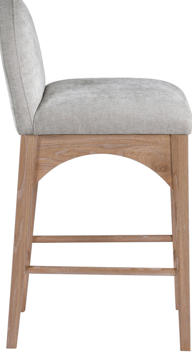 Waldorf - Chenille Stool With Natural Legs - Simple Home Plus