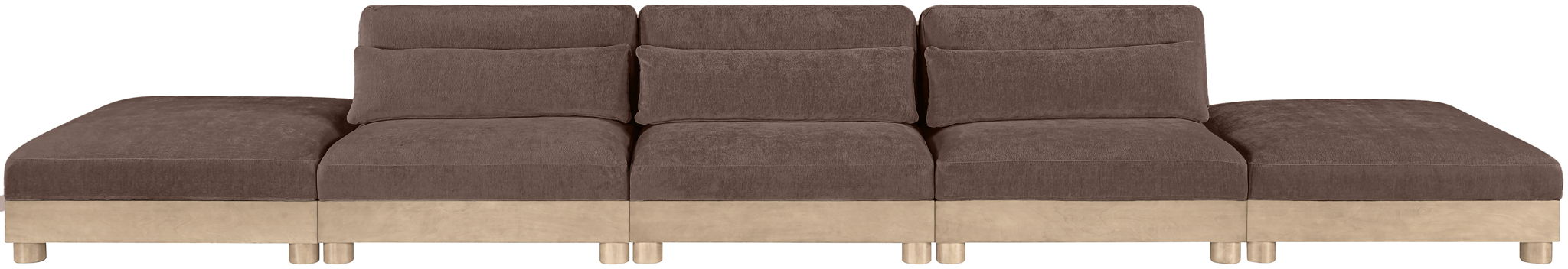 Turin - Chenille Fabric Upholstered Modular Sectional - Brown - Simple Home Plus