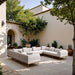 Laguna - 8 Piece Resilient Water Resistant Fabric 142" Upholstered Outdoor Patio Modular Sectional - Simple Home Plus