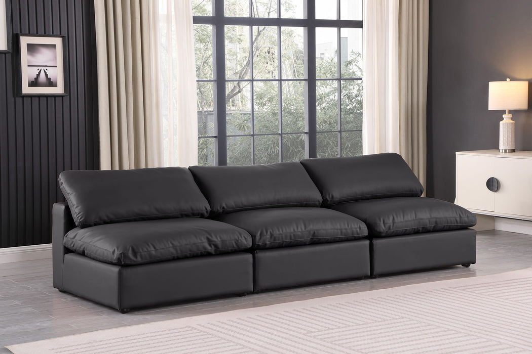 Comfy - Faux Leather Modular Armless Sofa 3 Seats