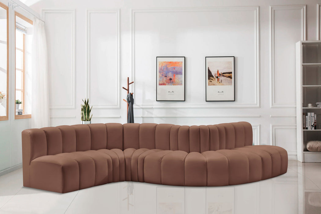 Arc - Faux Leather 6 Piece Curved Modular Sofa - Simple Home Plus