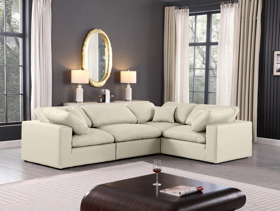 Comfy - 4 Piece Faux Leather Modular Sectional - Simple Home Plus