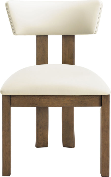 Lavrin - Vegan Leather Upholstered Dining Side Chair (Set of 2) - Walnut Base - Simple Home Plus