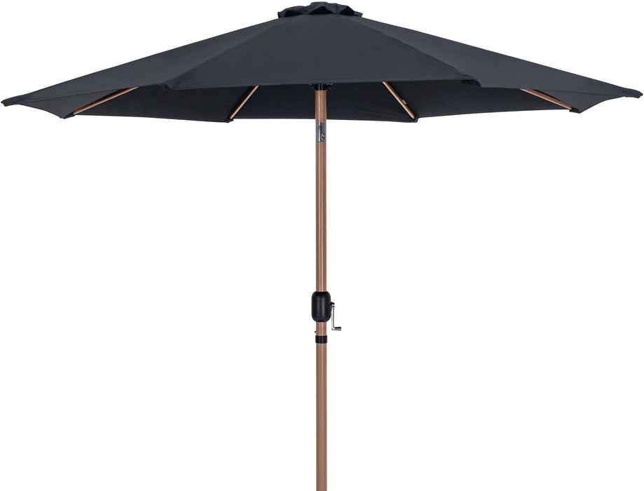 Fiji - Aluminum Patio Umbrella With Round Black And Teak Base - Simple Home Plus