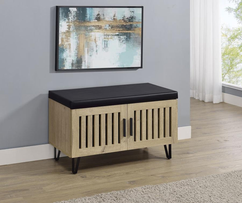 Brixton - 2-Door Padded Entryway Shoe Storage Bench - Simple Home Plus