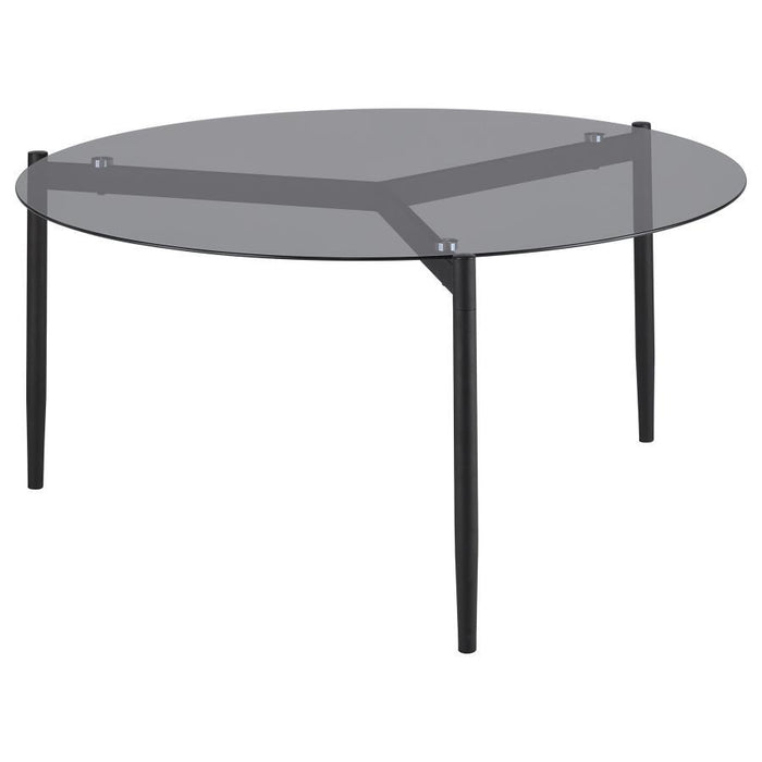 Rosalie - Round Smoked Glass Top Table - Simple Home Plus