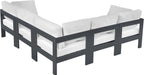 Nizuc - Outdoor Patio 5 Piece Modular Sectional With Gray Frame - Simple Home Plus