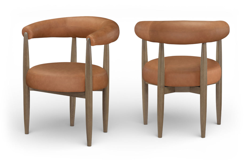 Sable - Vegan Leather Upholstered Dining Chair (Set of 2) - Brown Base - Simple Home Plus