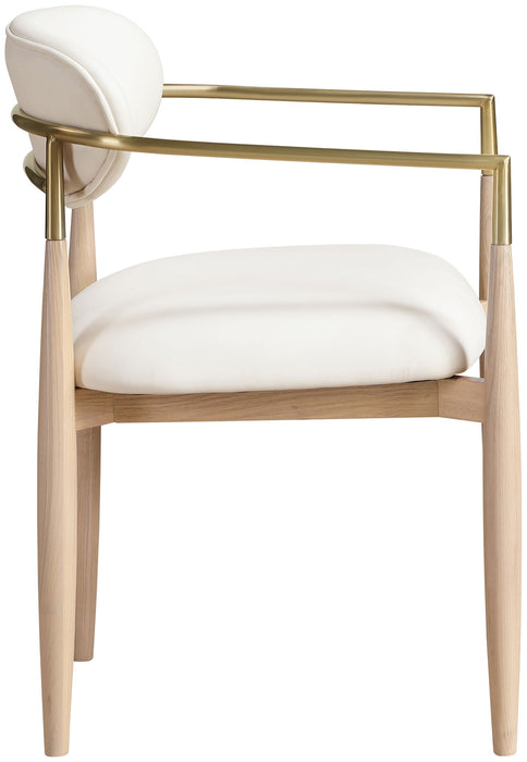 Riccio - Dining Arm Chair (Set of 2) - Natural And Gold Frame - Simple Home Plus