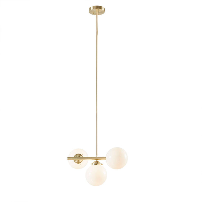 Aurelia - 3-Light Chandelier With Frosted Glass Globe Bulbs - Gold - Simple Home Plus