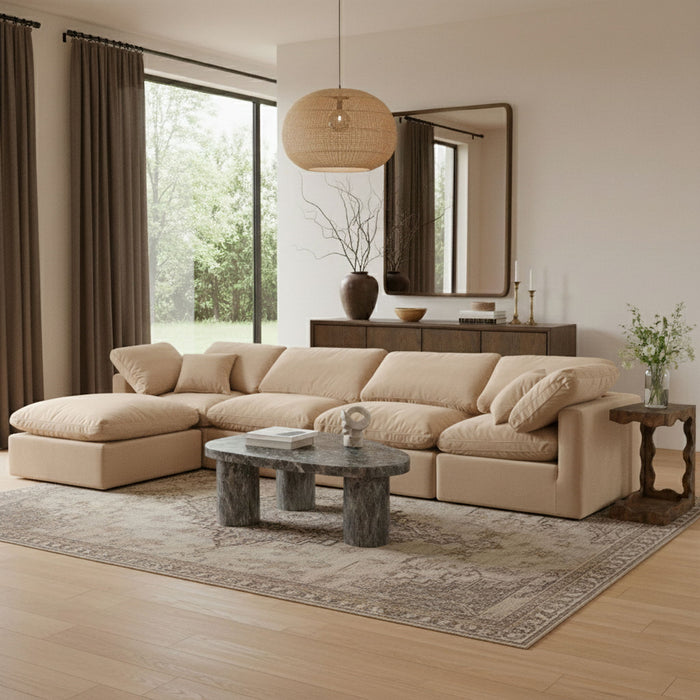 Indulge - Velvet 5 Piece Modular Sectional With Chaise - Simple Home Plus
