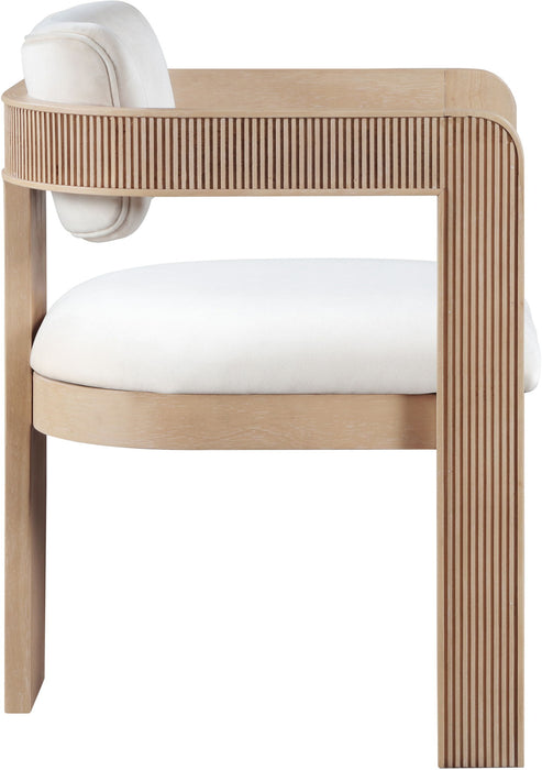 Sacha - Velvet Dining Chair With Natural Base (Set of 2) - Simple Home Plus