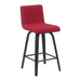 Vienna - Modern Counter Height Swivel Bar Stool - Black Brushed Wood Frame - Simple Home Plus