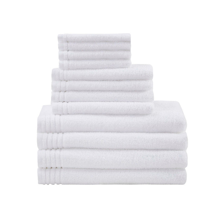 Big Bundle - Quick Dry 12 Piece Bath Towel Set - White - Simple Home Plus
