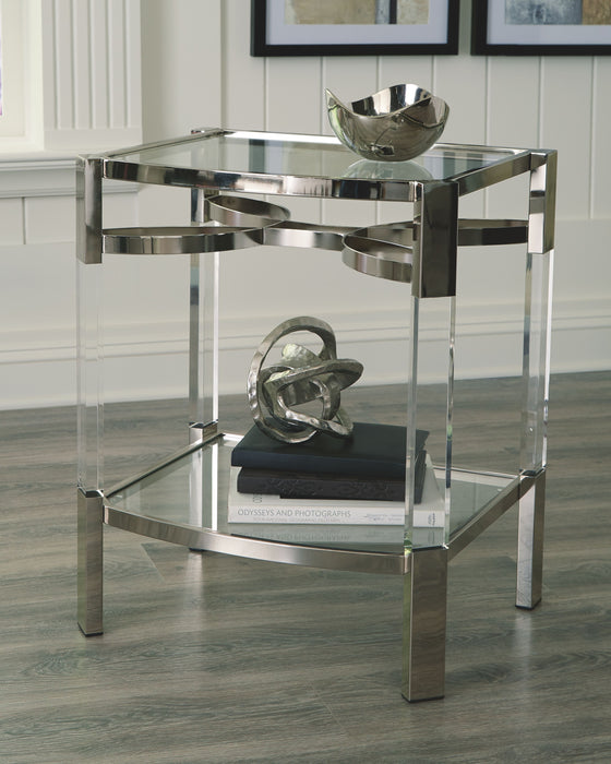Chaseton - Clear / Silver Finish - Accent Table - Simple Home Plus