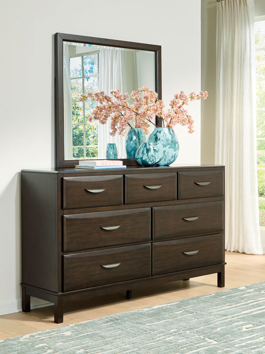 Vanmore - Dark Brown - Dresser And Mirror - Simple Home Plus