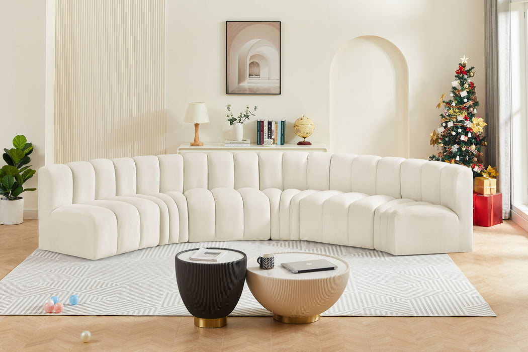 Arc - Velvet 6 Piece U-Shaped Modular Sofa - Simple Home Plus