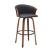 Diana - Swivel Walnut Wood Faux Leather Counter Stool - Simple Home Plus