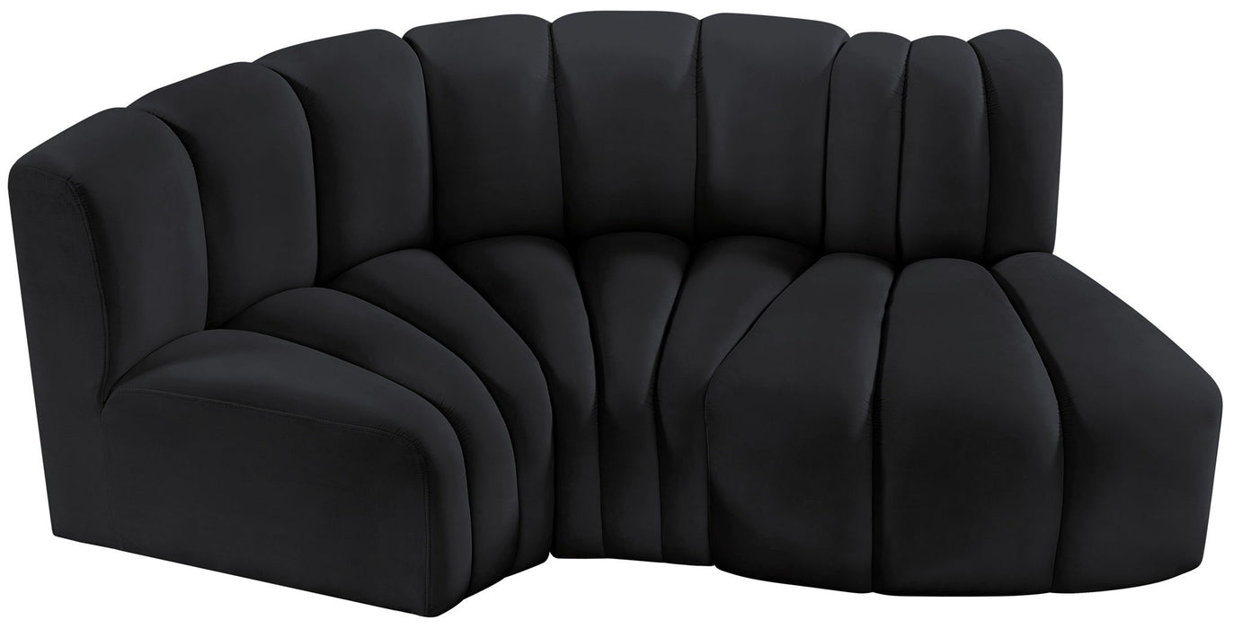 Arc - Velvet 3 Piece Modular L-Shaped Sofa - Simple Home Plus