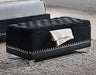 Barzini - Velvet Upholstered Tufted Storage Bench - Black - Simple Home Plus