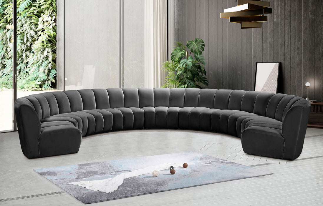Infinity - 9 Piece Velvet Modular Sectional - Simple Home Plus